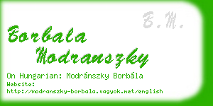 borbala modranszky business card
